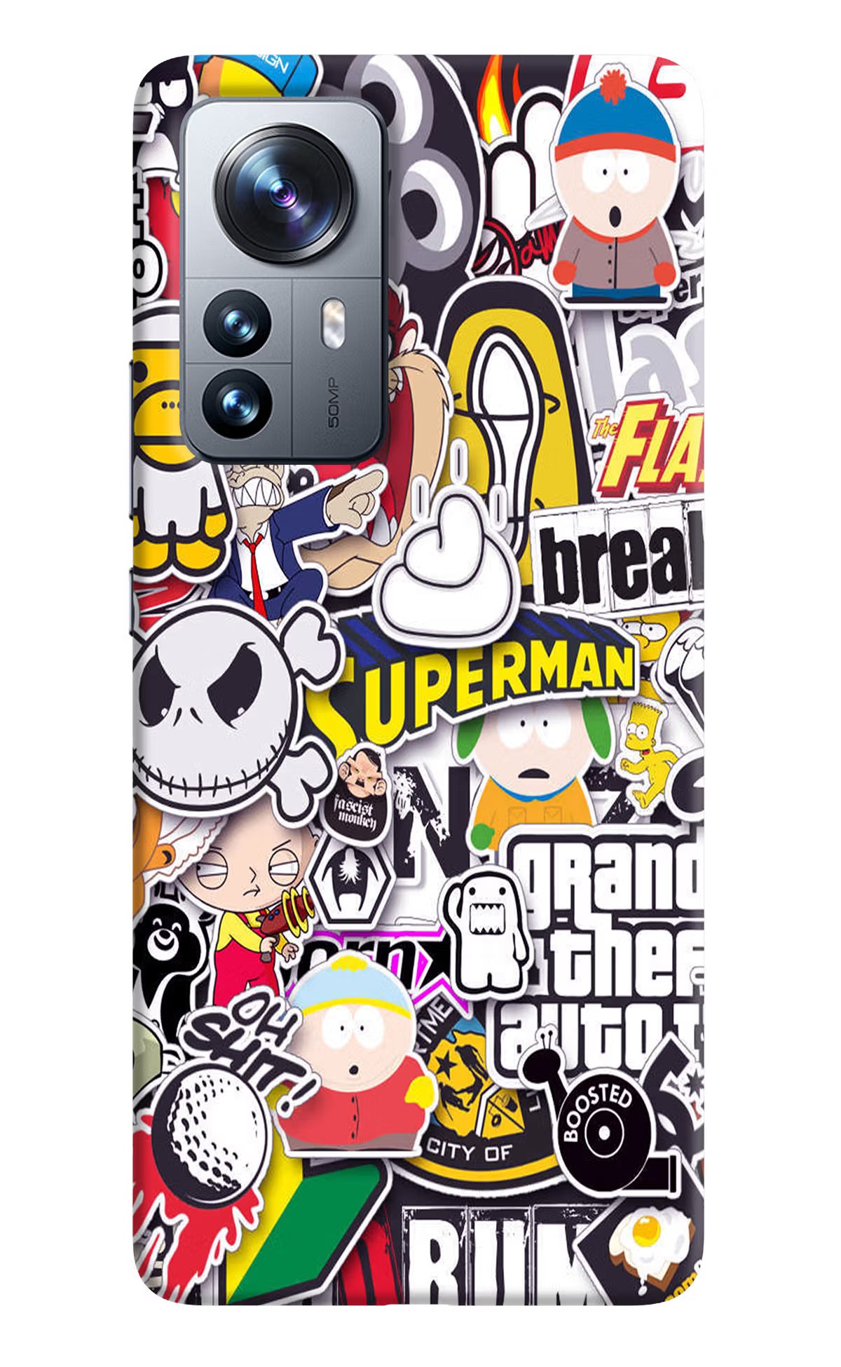 Sticker Bomb Mi 12 Pro 5G Hard Case Back Cover by Casekaro