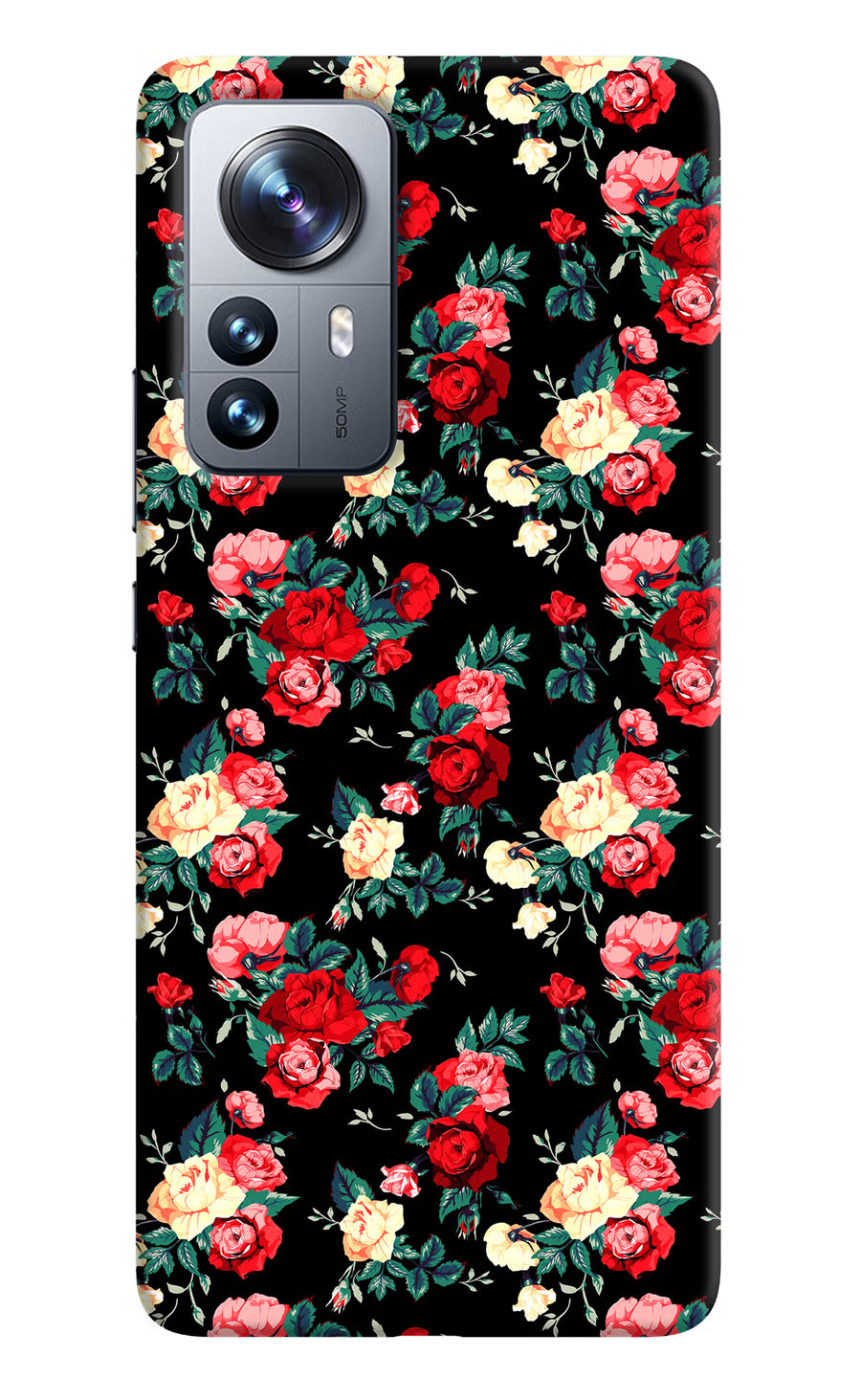 Rose Pattern Mi 12 Pro 5G Back Cover, Hard case