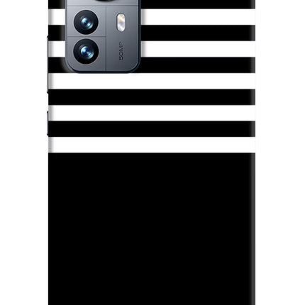 Black and White Print Mi 12 Pro 5G Hard Case Back Cover by Casekaro