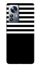 Black and White Print Mi 12 Pro 5G Hard Case Back Cover by Casekaro