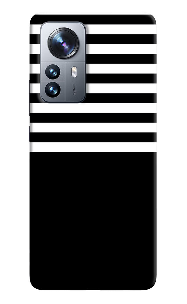 Black and White Print Mi 12 Pro 5G Hard Case Back Cover by Casekaro