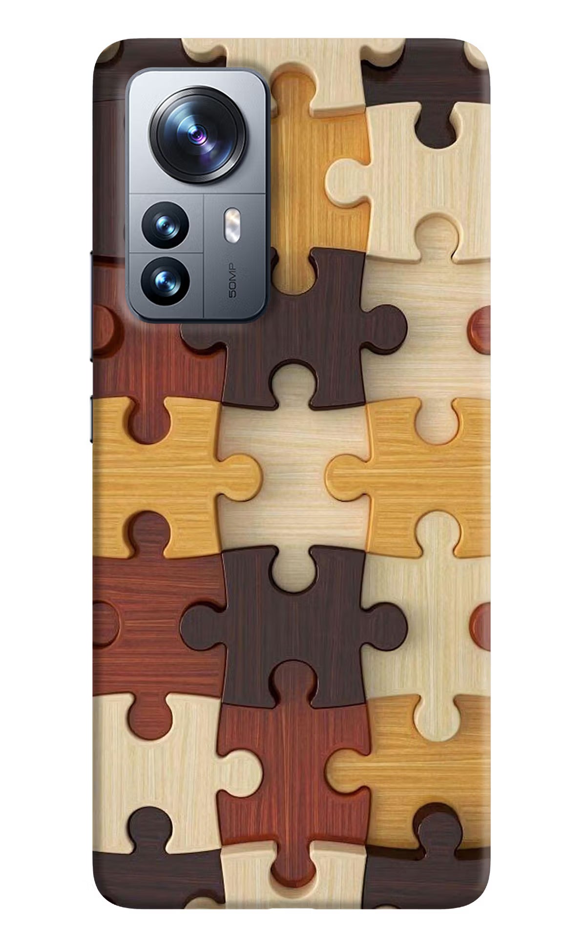 Wooden Puzzle Mi 12 Pro 5G Back Cover