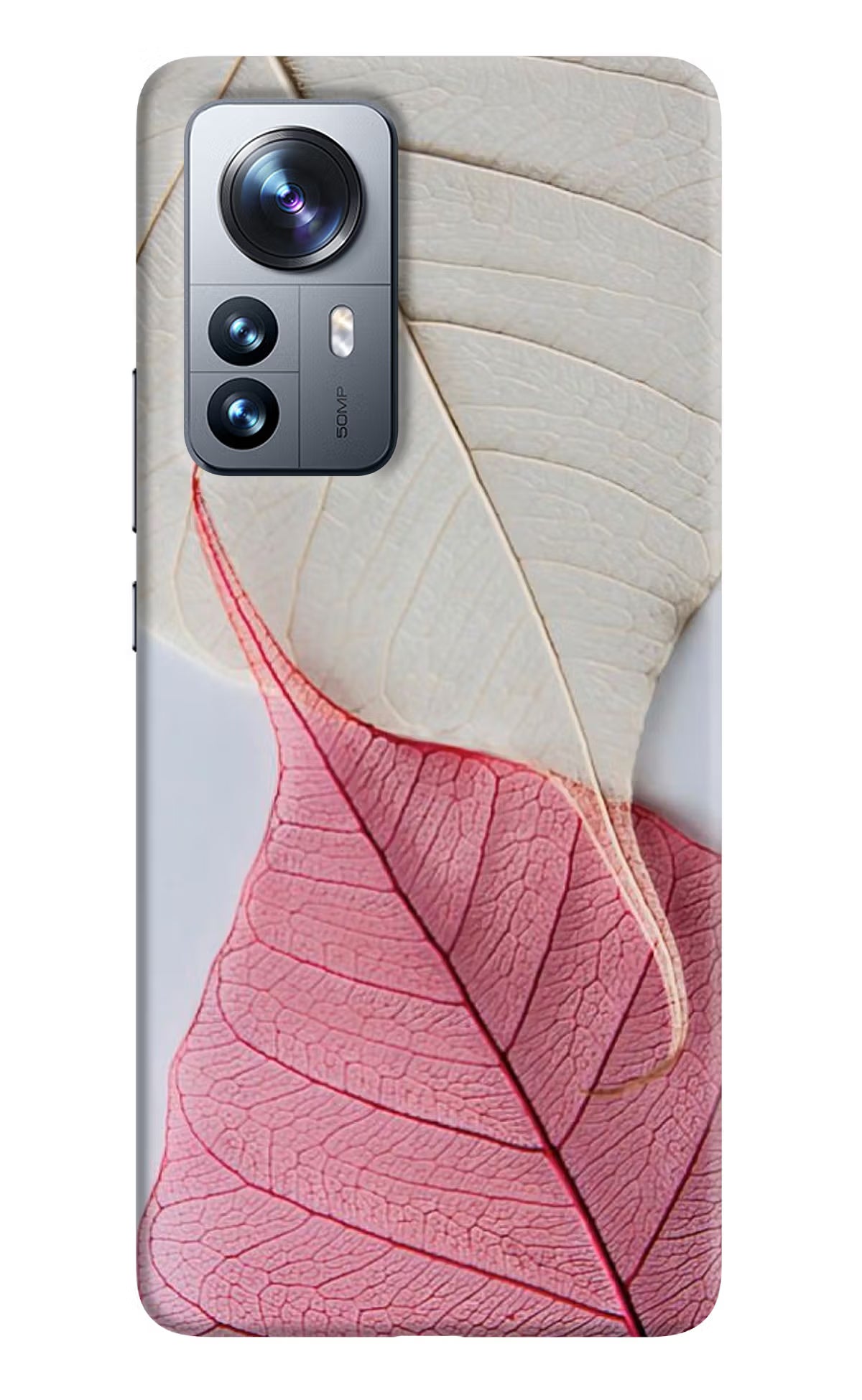White Pink Leaf Mi 12 Pro 5G Back Cover