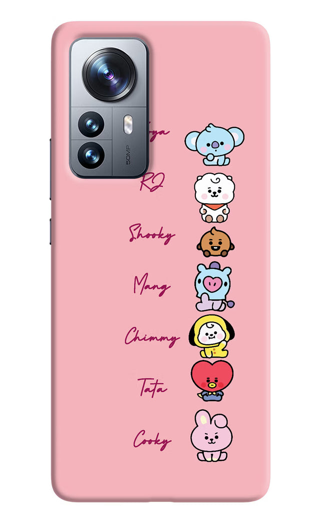 BTS names Mi 12 Pro 5G Hard Case Back Cover by Casekaro