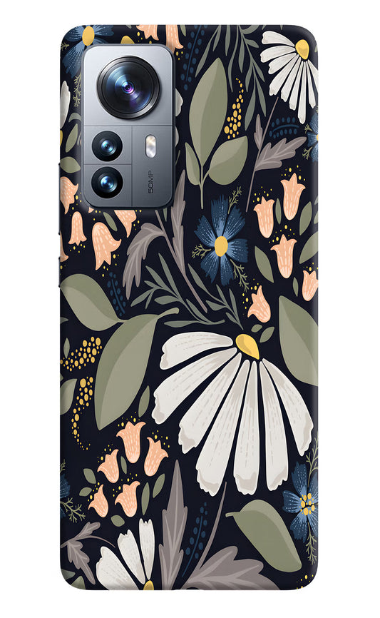 Flowers Art Mi 12 Pro 5G Back Cover