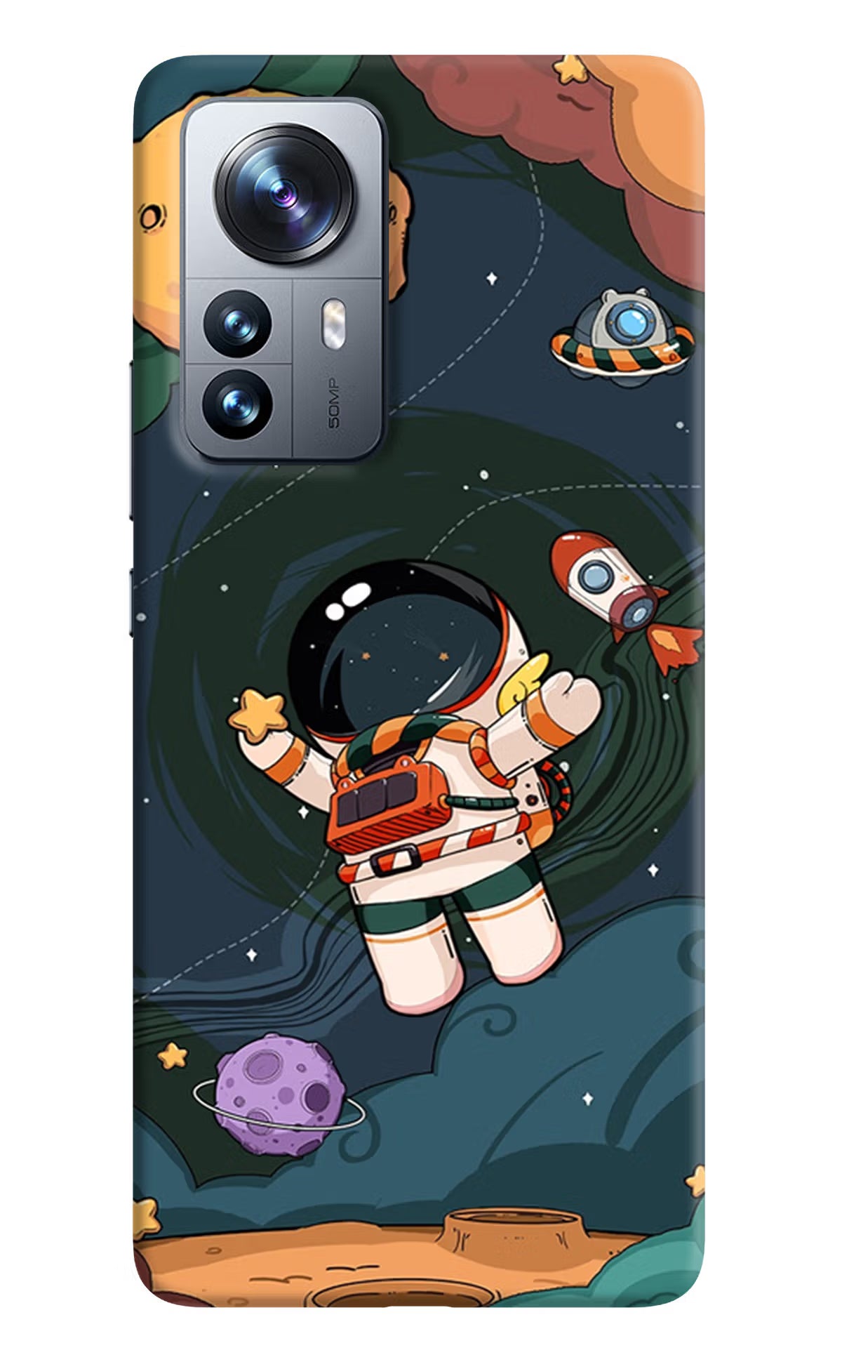 Cartoon Astronaut Mi 12 Pro 5G Back Cover