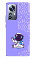 Cute Astronaut Chilling Mi 12 Pro 5G Hard Case Back Cover by Casekaro