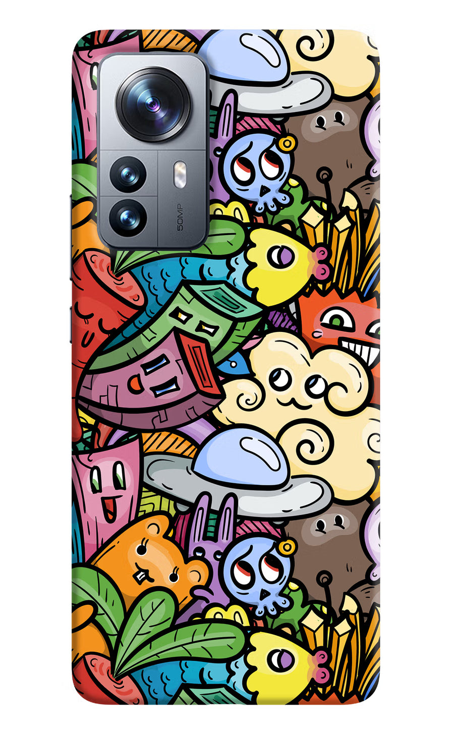 Veggie Doodle Mi 12 Pro 5G Back Cover, Hard case