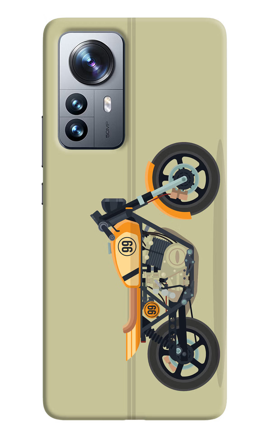 Vertical Speedster Mi 12 Pro 5G Back Cover, Hard case