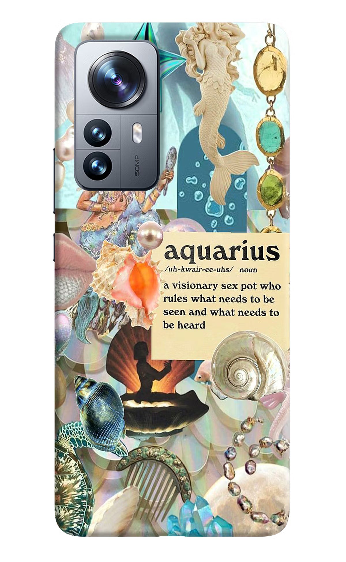 Aquarius Zodiac Mi 12 Pro 5G Hard Case Back Cover by Casekaro