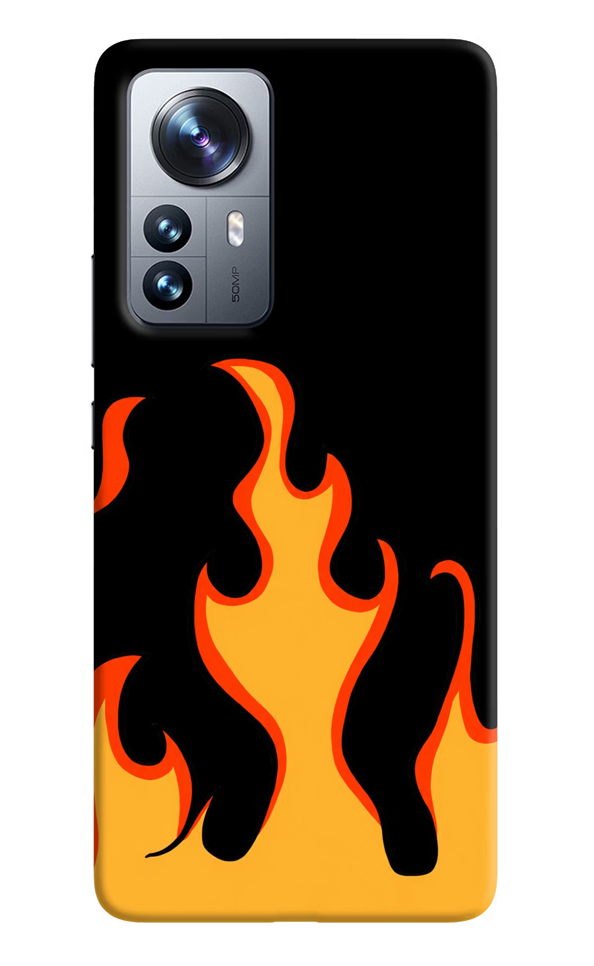 Fired Up – Black Mi 12 Pro 5G Hard Case Back Cover by Casekaro