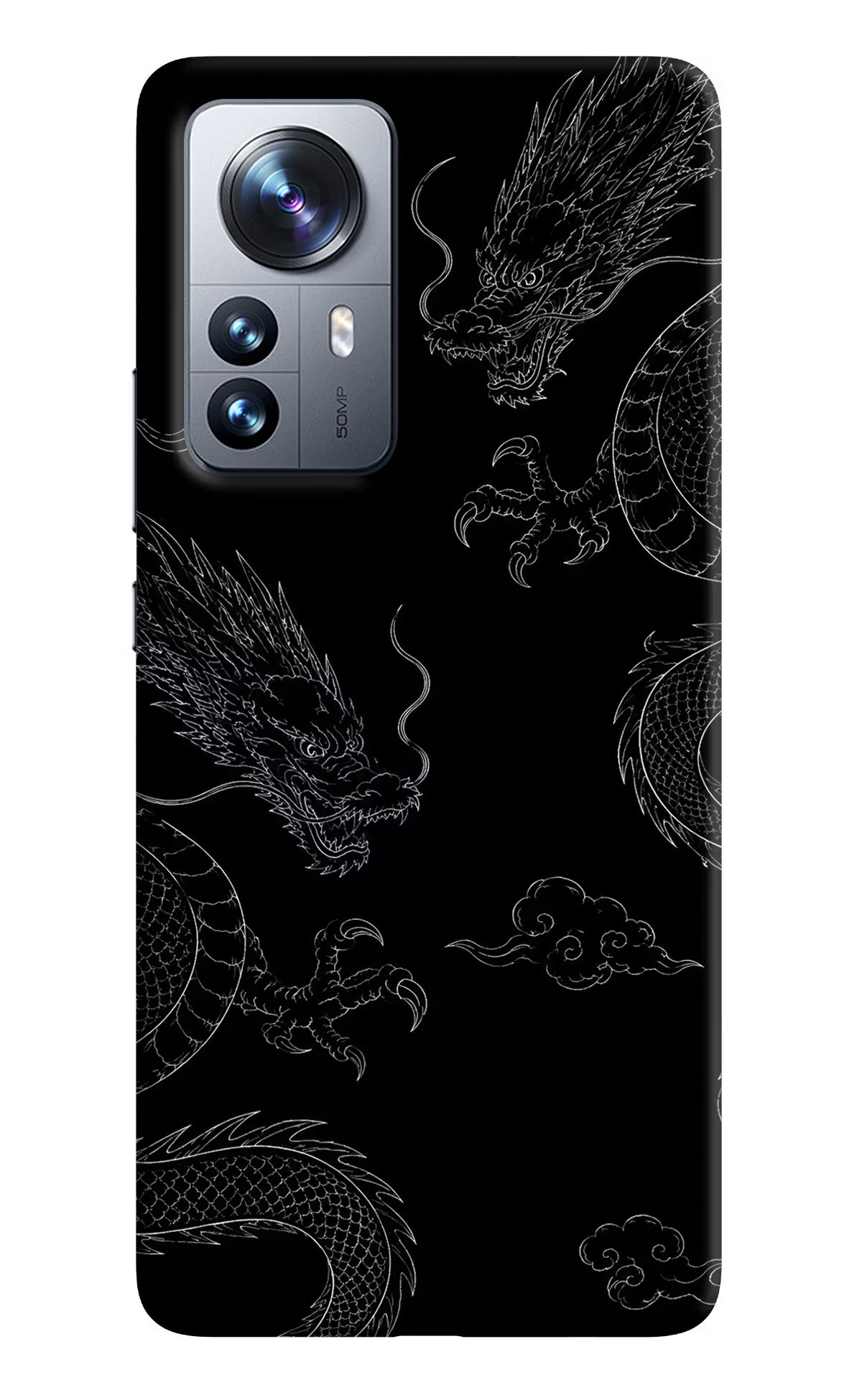 Twin Dragons Mi 12 Pro 5G Hard Case Back Cover by Casekaro