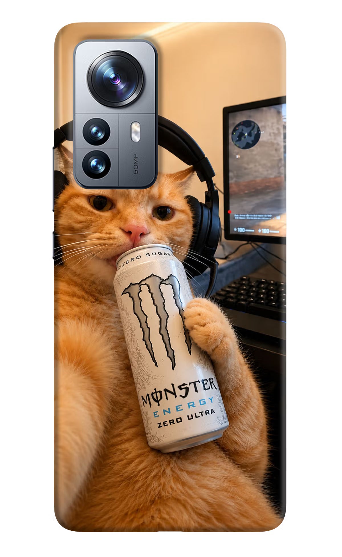 Gamer Cat Energy Mi 12 Pro 5G Back Cover
