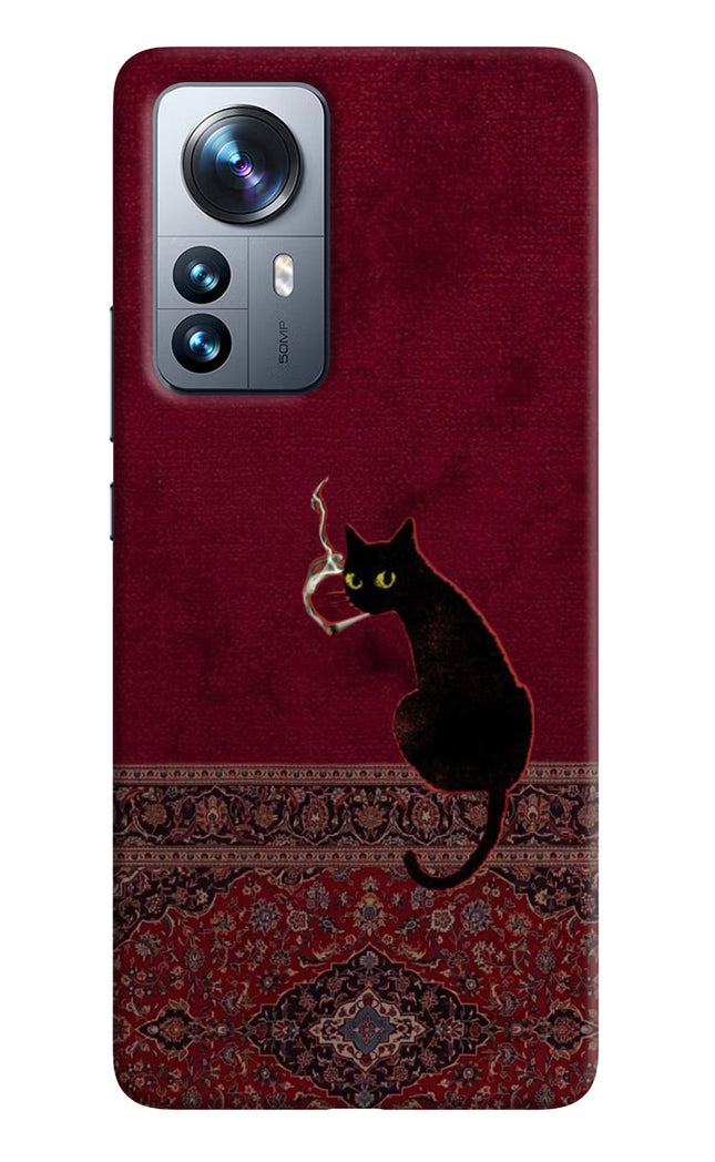 Midnight Cat Mi 12 Pro 5G Hard Case Back Cover by Casekaro