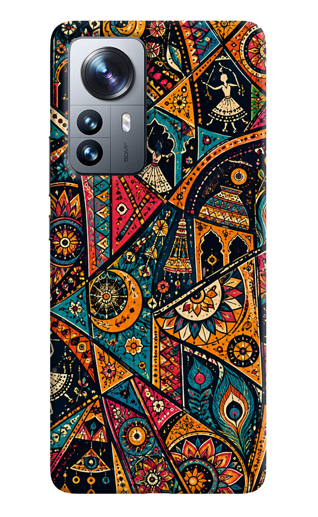 Folk Print Mi 12 Pro 5G Hard Case Back Cover by Casekaro