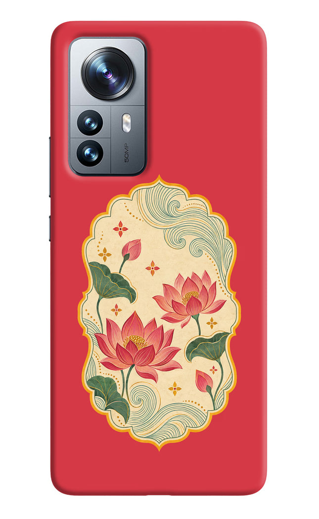 Pink Lotus Mi 12 Pro 5G Hard Case Back Cover by Casekaro