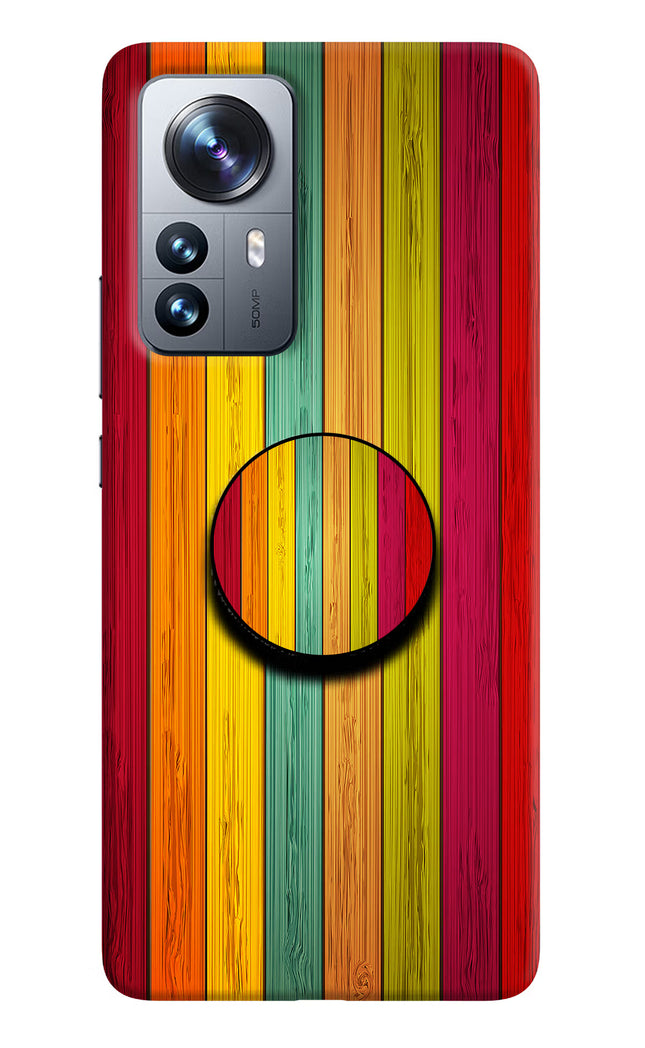 Multicolor Wooden Mi 12 Pro 5G Pop Case by Casekaro