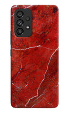 Red Marble Design Samsung A53 5G Hard Case Back Cover by Casekaro