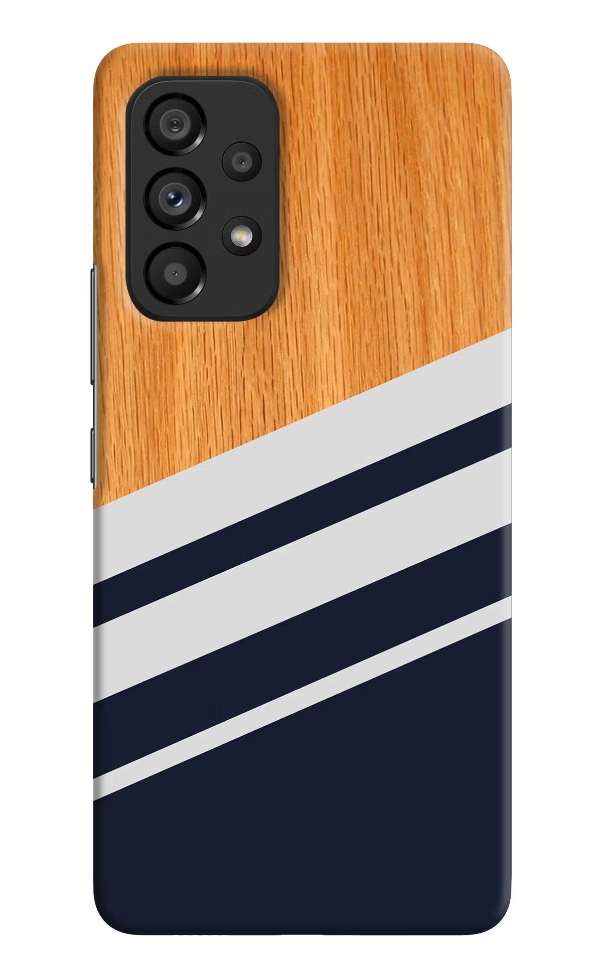 Blue and white wooden Samsung A53 5G Hard Case Back Cover by Casekaro