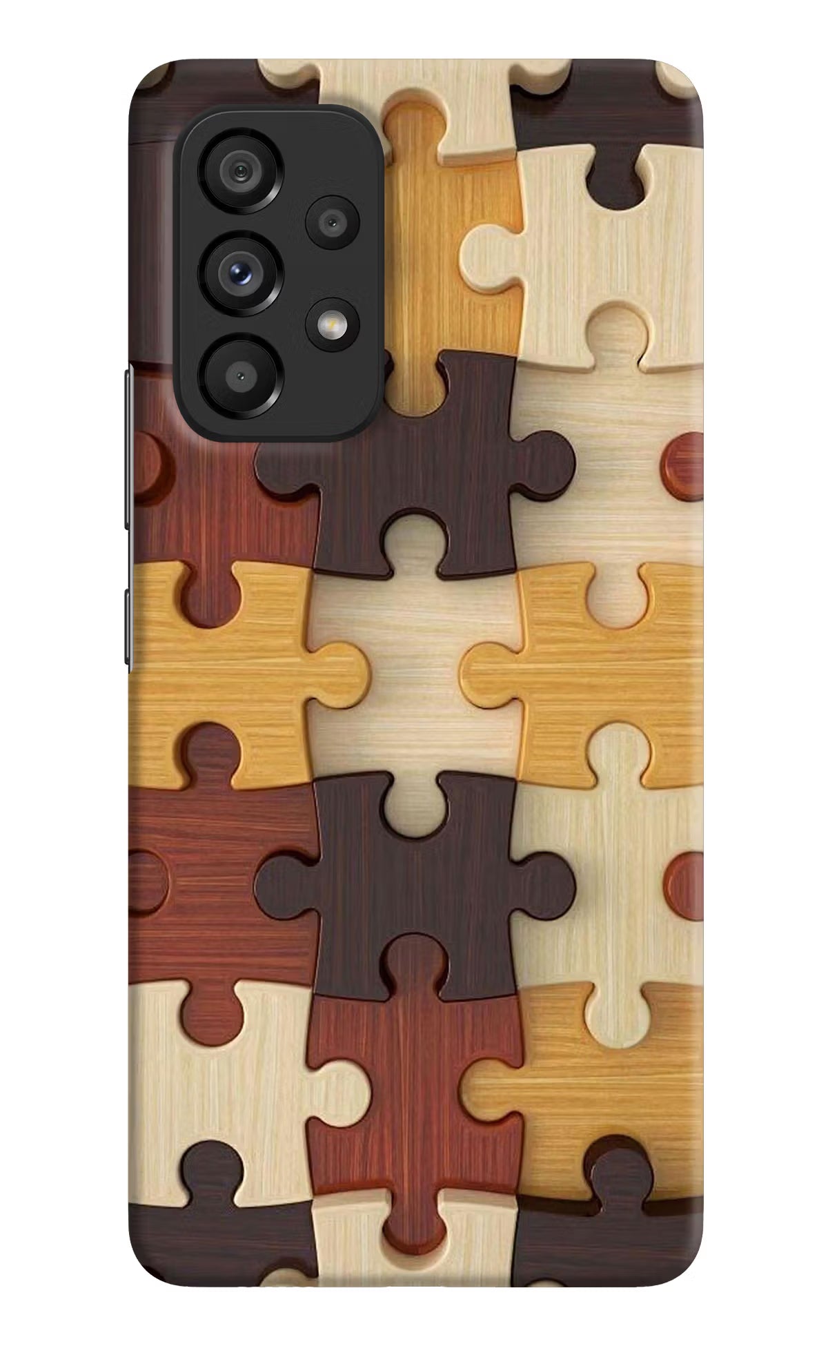 Wooden Puzzle Samsung A53 5G Hard Case Back Cover by Casekaro