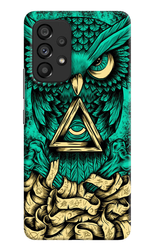 Green Owl Samsung A53 5G Hard Case Back Cover by Casekaro