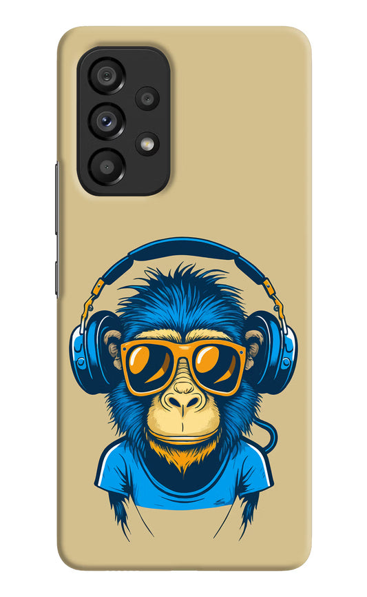 Monkey Headphone Samsung A53 5G Hard Case Back Cover by Casekaro