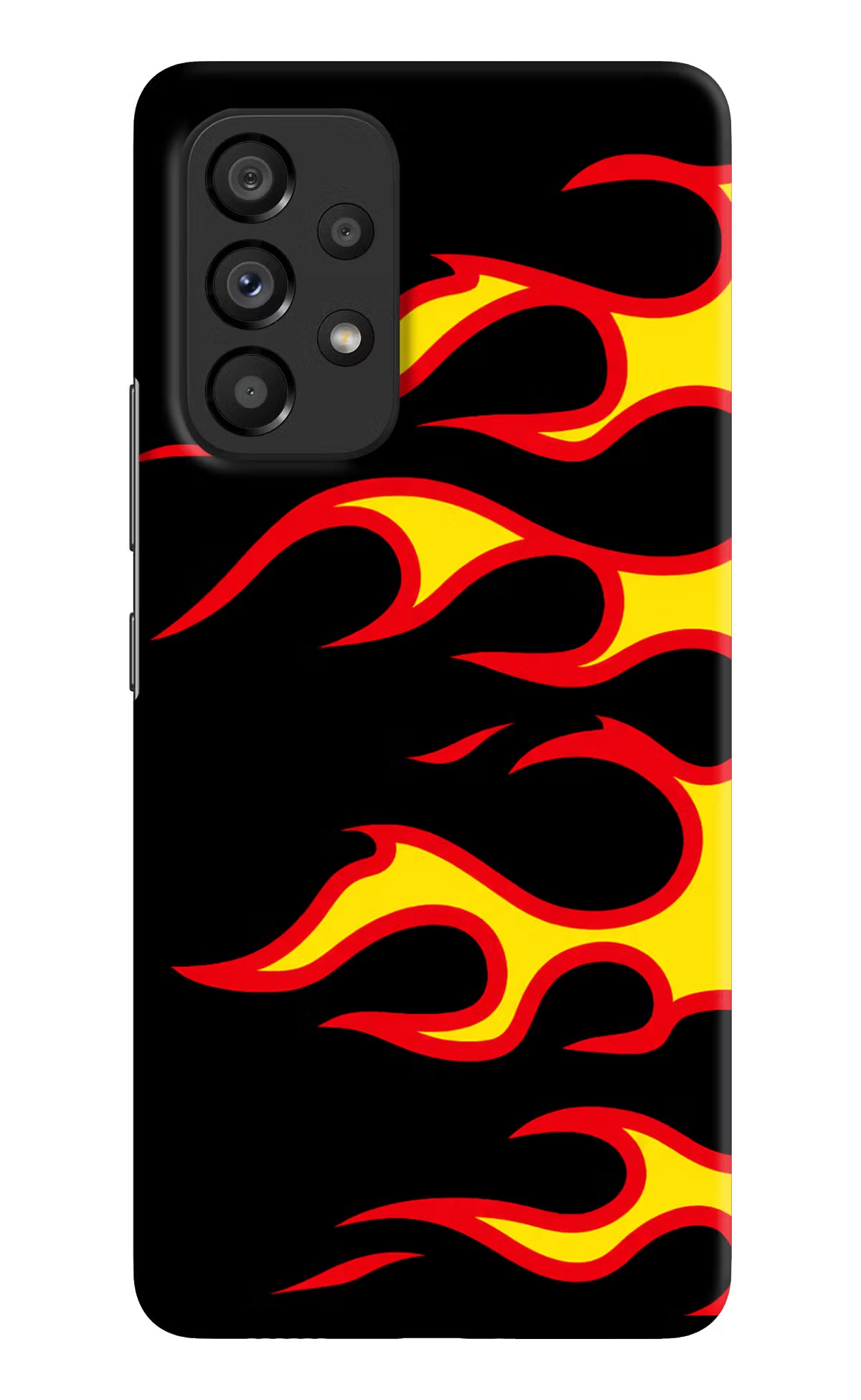 Side Sweep Flames Samsung A53 5G Hard Case Back Cover by Casekaro