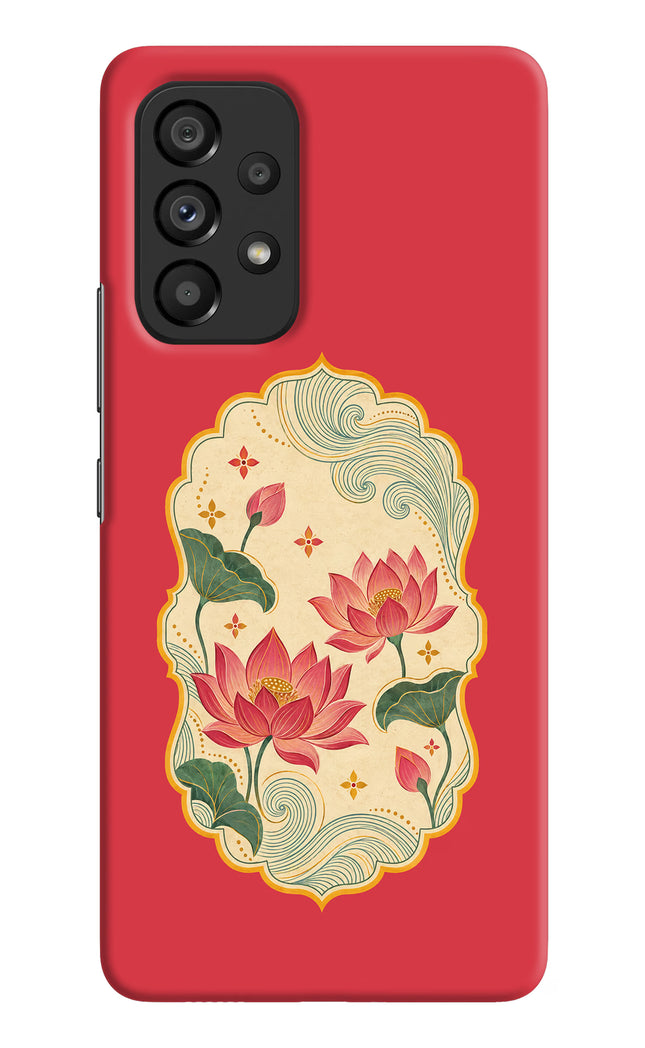Pink Lotus Samsung A53 5G Hard Case Back Cover by Casekaro