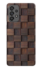 Wooden Cube Design Samsung A73 5G Hard Case Back Cover by Casekaro