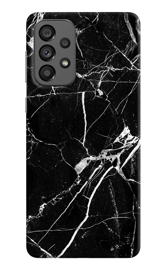 Black Marble Pattern Samsung A73 5G Hard Case Back Cover by Casekaro