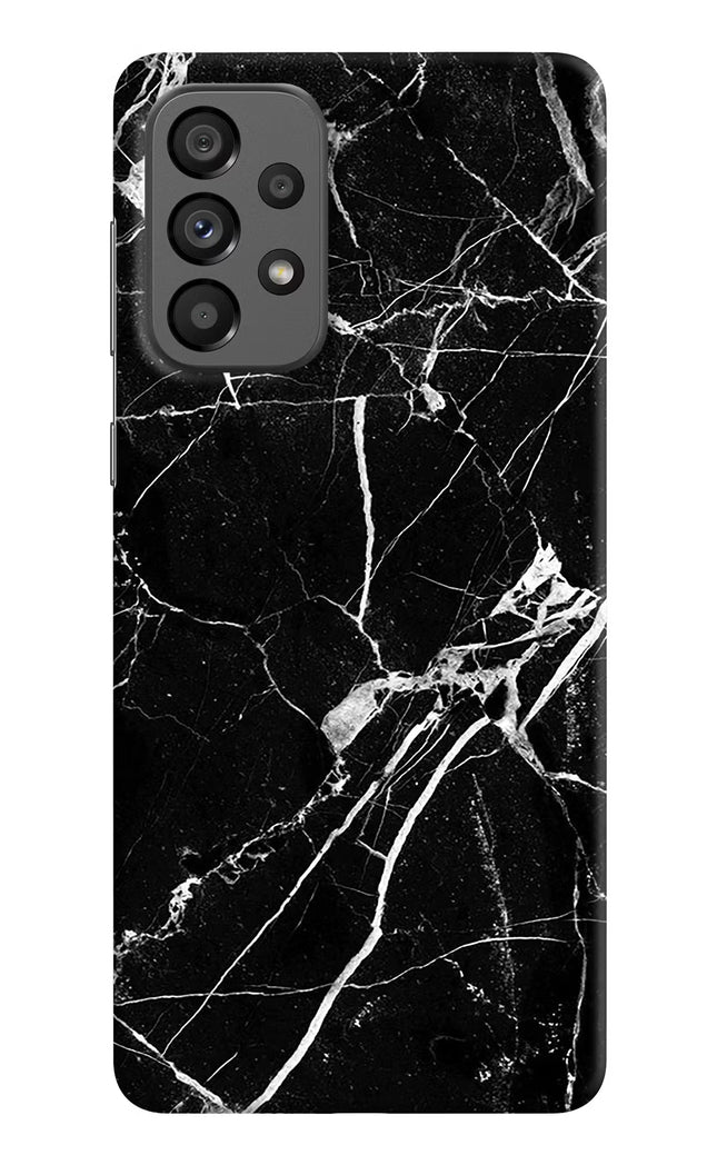 Black Marble Pattern Samsung A73 5G Hard Case Back Cover by Casekaro