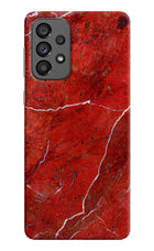 Red Marble Design Samsung A73 5G Hard Case Back Cover by Casekaro