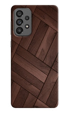 Wooden Texture Design Samsung A73 5G Hard Case Back Cover by Casekaro