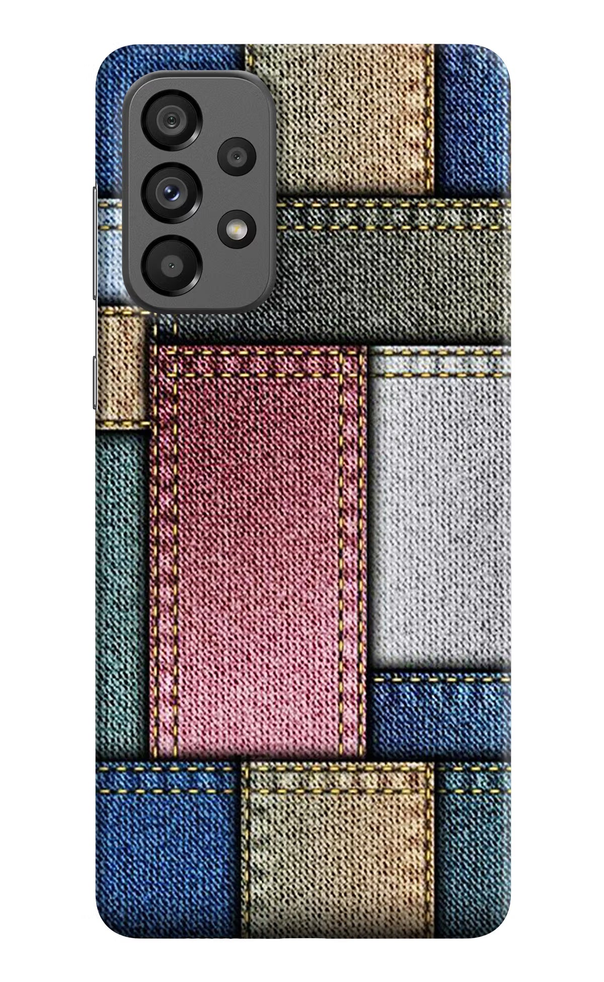 Multicolor Jeans Samsung A73 5G Hard Case Back Cover by Casekaro