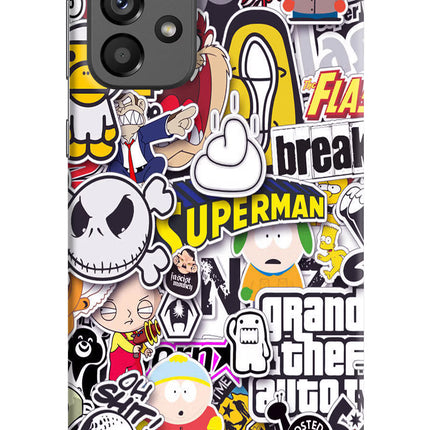 Sticker Bomb Samsung A73 5G Hard Case Back Cover by Casekaro