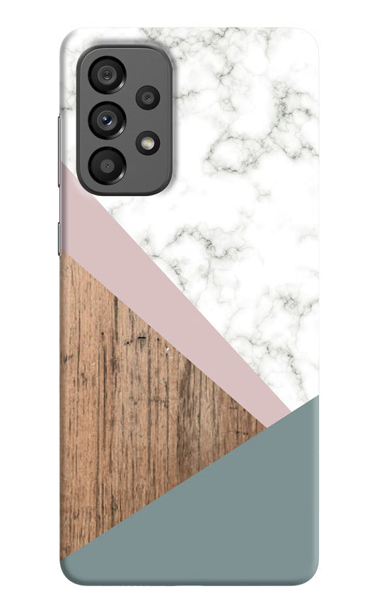 Marble wood Abstract Samsung A73 5G Hard Case Back Cover by Casekaro
