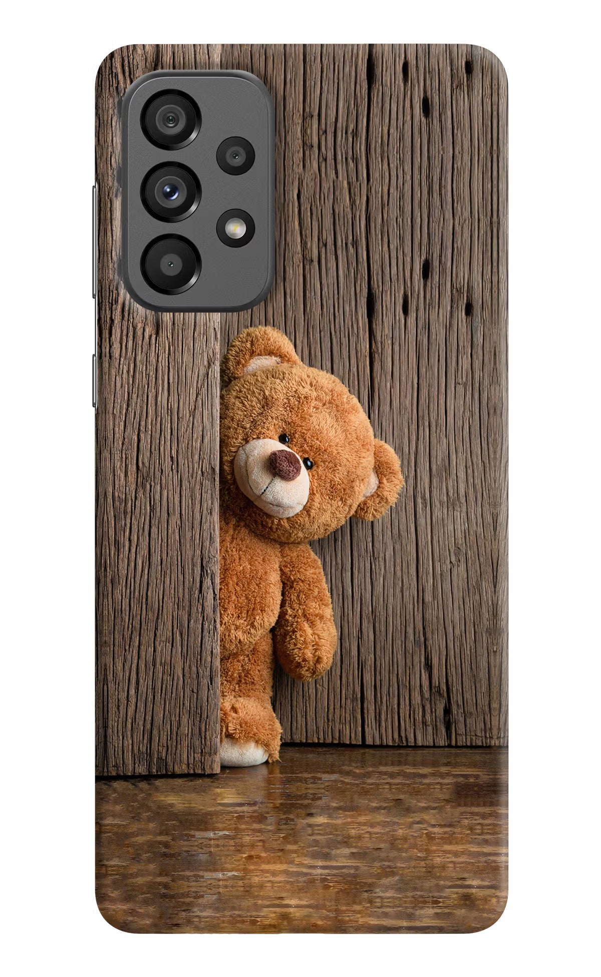 Teddy Wooden Samsung A73 5G Hard Case Back Cover by Casekaro