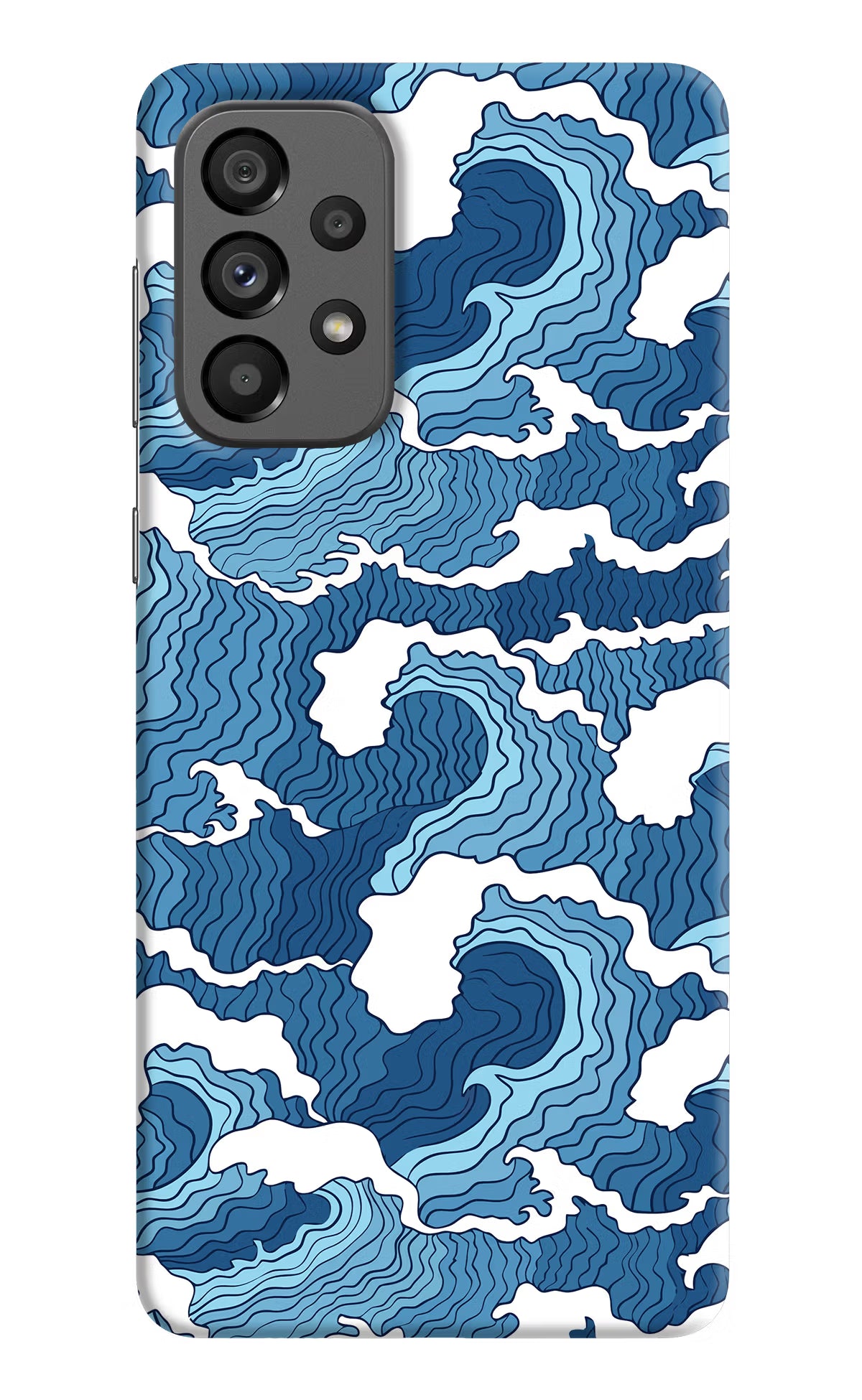 Blue Waves Samsung A73 5G Hard Case Back Cover by Casekaro
