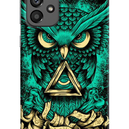 Green Owl Samsung A73 5G Hard Case Back Cover by Casekaro