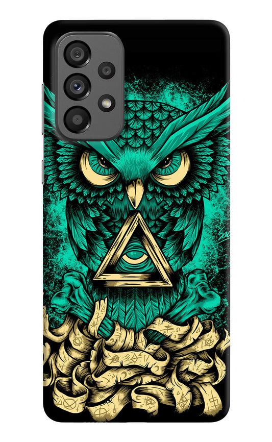 Green Owl Samsung A73 5G Hard Case Back Cover by Casekaro