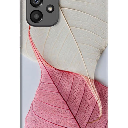 White Pink Leaf Samsung A73 5G Hard Case Back Cover by Casekaro