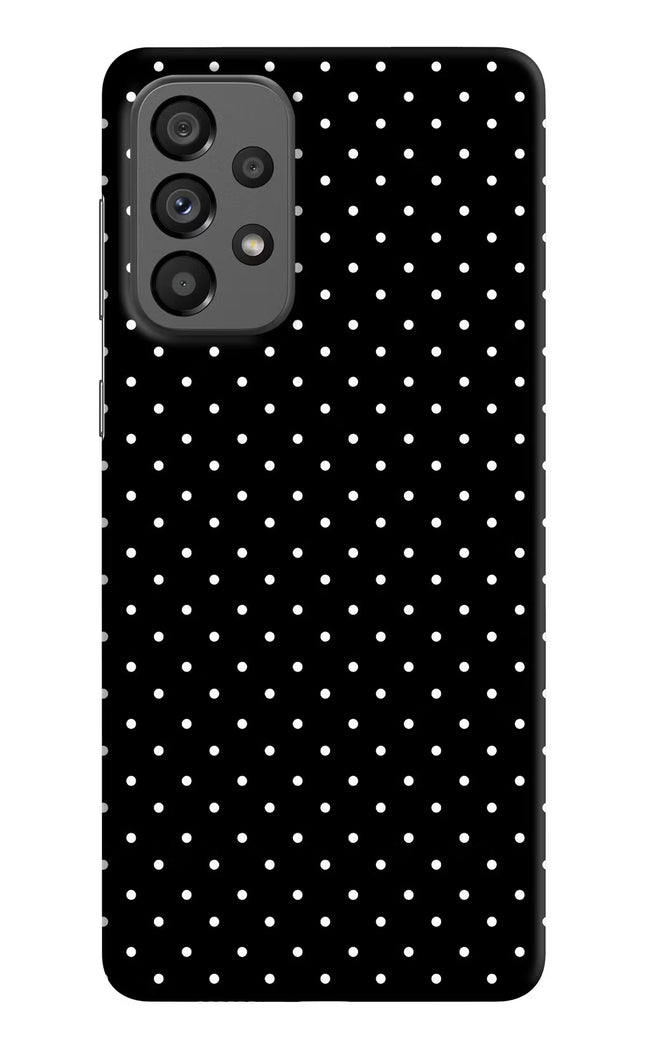 White Dots Samsung A73 5G Hard Case Back Cover by Casekaro