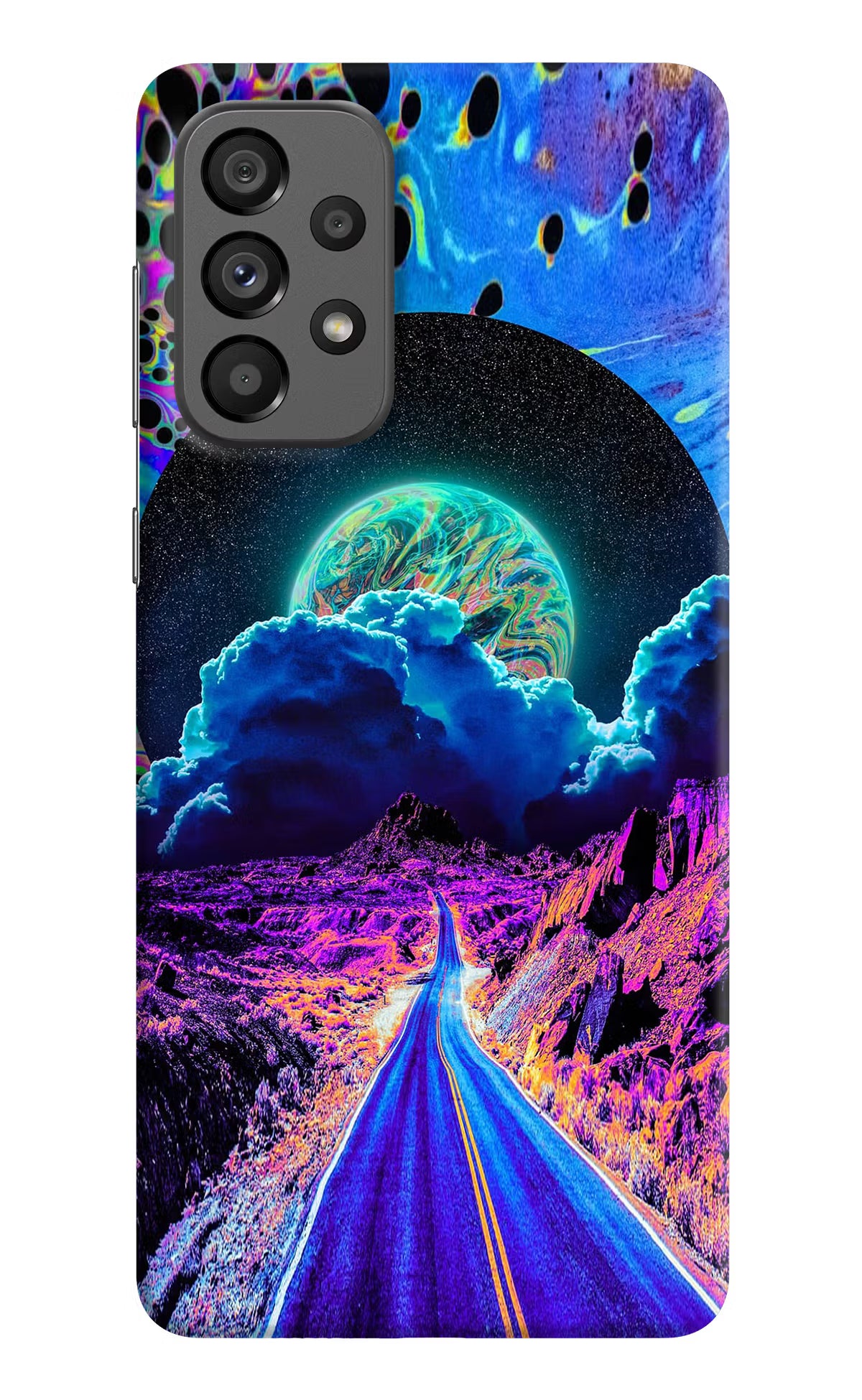Psychedelic Painting Samsung A73 5G Hard Case Back Cover by Casekaro