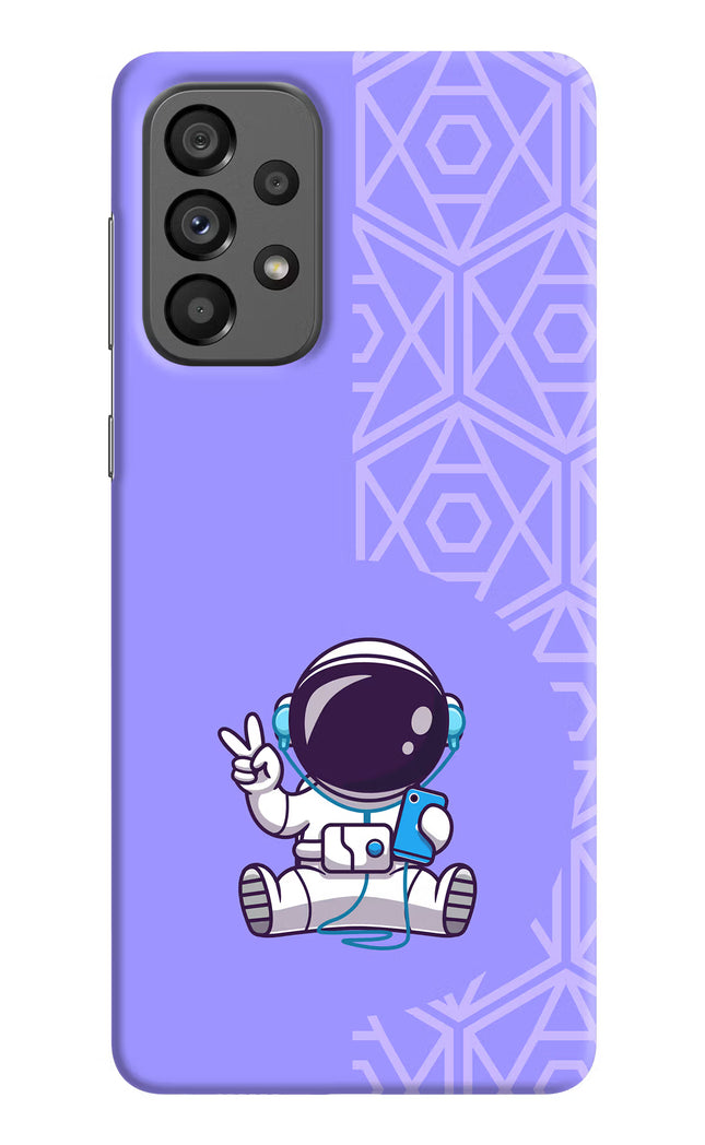Cute Astronaut Chilling Samsung A73 5G Hard Case Back Cover by Casekaro