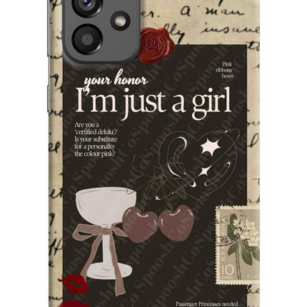 I am just a girl Samsung A73 5G Hard Case Back Cover by Casekaro