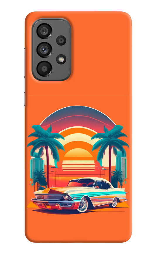 Palm Drive 80s Samsung A73 5G Hard Case Back Cover by Casekaro