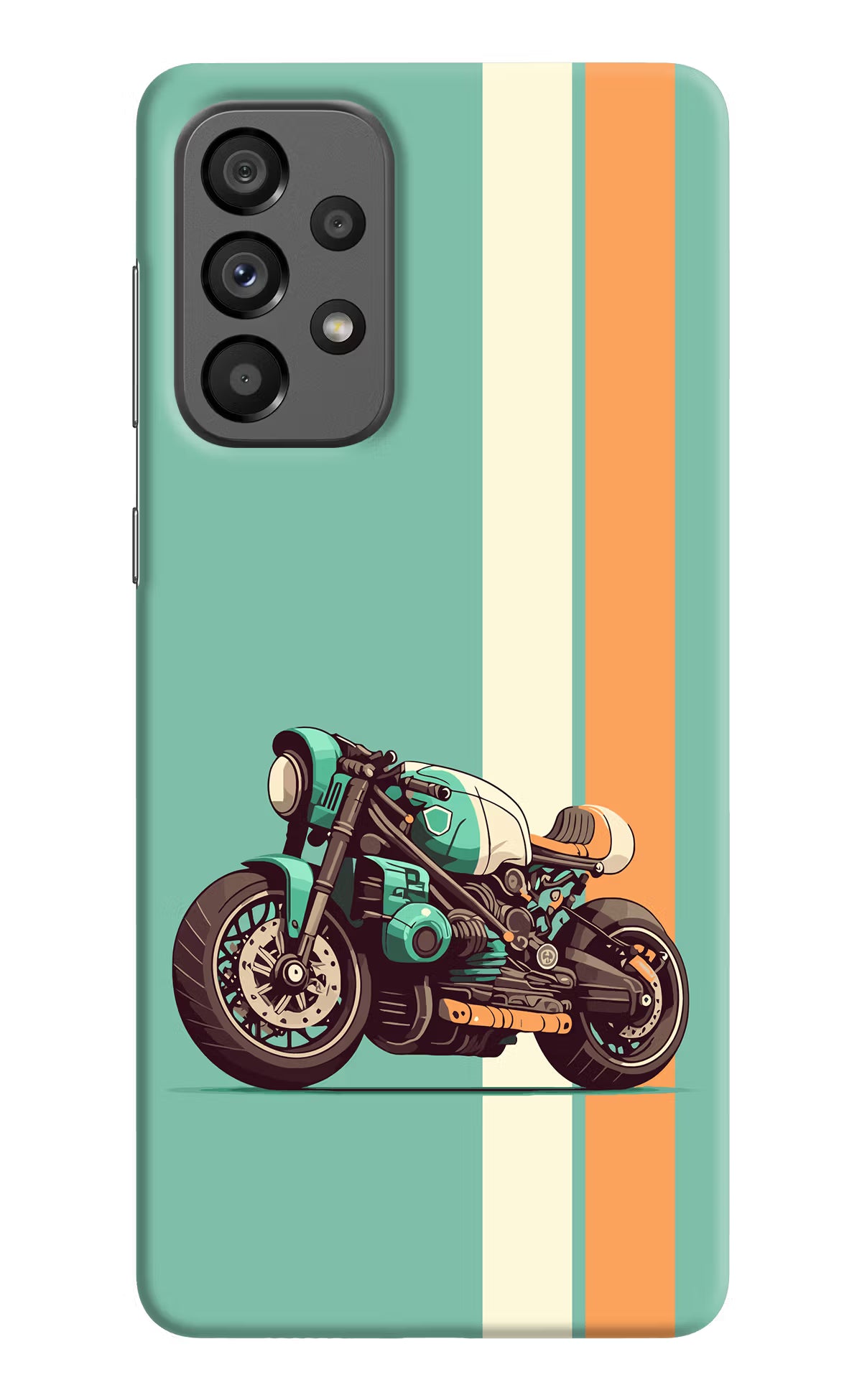 Striped Moto Drift Samsung A73 5G Hard Case Back Cover by Casekaro