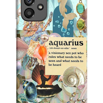 Aquarius Zodiac Samsung A73 5G Hard Case Back Cover by Casekaro
