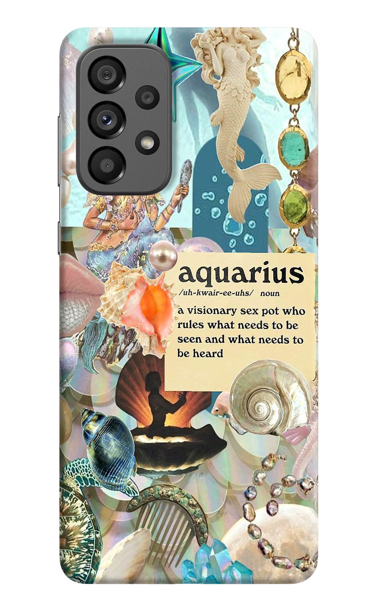 Aquarius Zodiac Samsung A73 5G Hard Case Back Cover by Casekaro