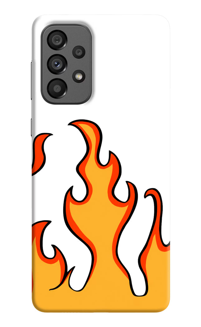 Fired Up – White Samsung A73 5G Hard Case Back Cover by Casekaro